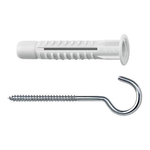 CELO Blister Mehrzweckdübel mit Kragen und Schraube MZK 6-41 RH