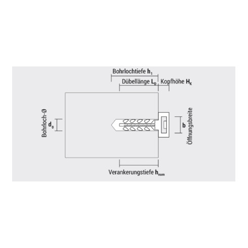 CELO Dübel InsertFIX IFB großer Kopf, grau 6 mm 31 mm