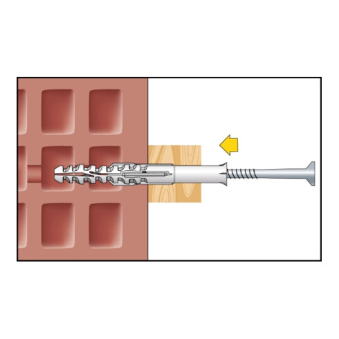 Celo multifunctioneel kozijnplug MFR SB 10-180 TX, verzonken kraag, verzonken kopschroef, galv. verzinkt.