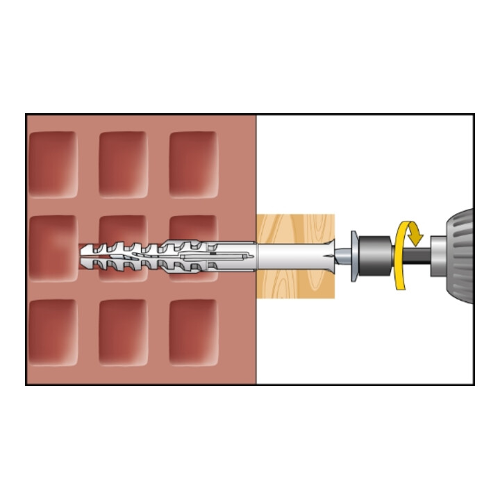 CELO Multifunktionsrahmendübel MFR SB 10-200 SSKS, Senkbund, Sechskantschr. mit angepr. Scheibe, galv. verz.