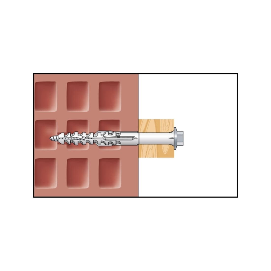 CELO Multifunktionsrahmendübel MFR SB 10 SSKS, Senkbund, Sechskantschr. mit angepr. Scheibe, galv. verz.