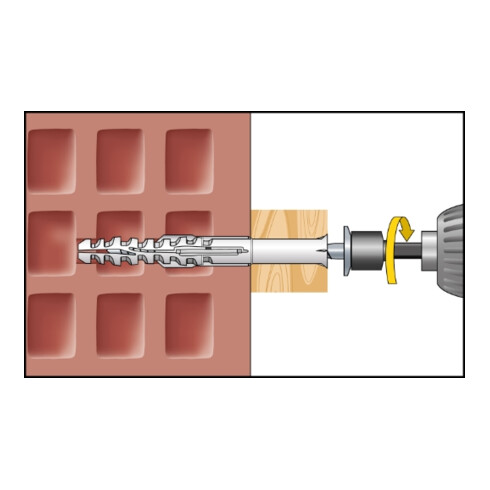 Celo Multifunktionsrahmendübel MFR SB 8-100 SSKS A4, Senkbund, Sechskantschraube, nicht rostender Stahl A4