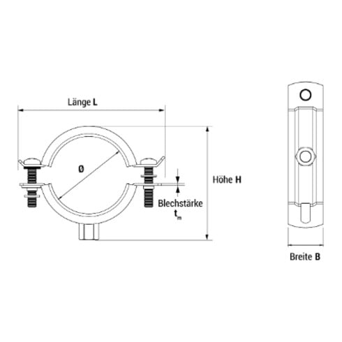 CELO Rohrschelle mit EPDM und M8+M10 RID 110