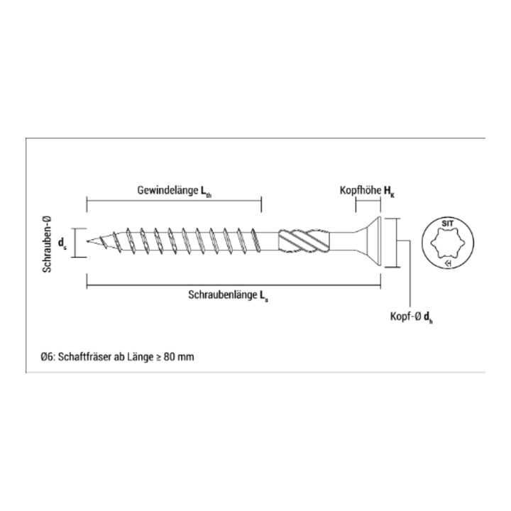 CELO Spanplattenschraube VELOX SIT, Teilgewinde, blau verzinkt