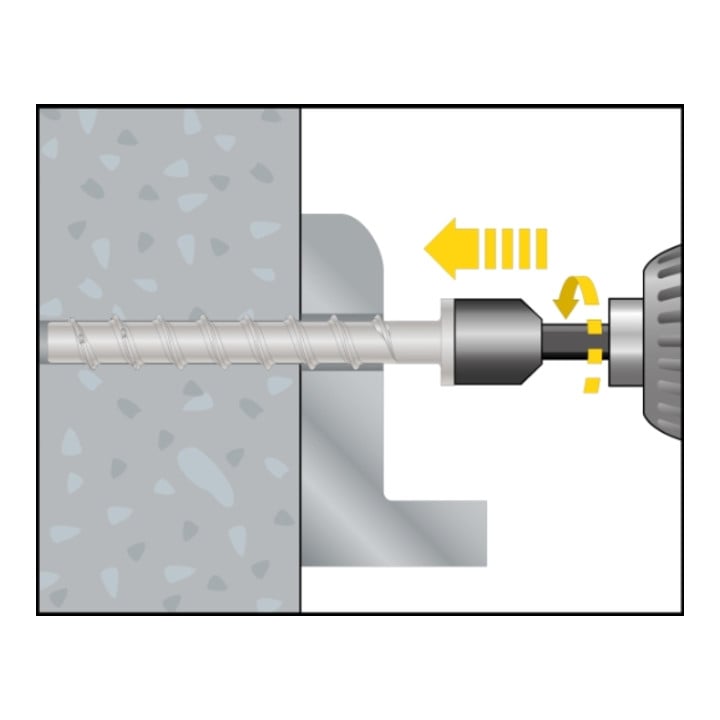 Vis à béton CELO BTS M 14-80/5 avec douille de test, tête hexagonale, galvanisée 14 mm