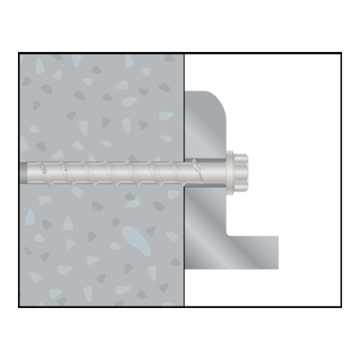 Vis à béton CELO BTS M 14-80/5 avec douille de test, tête hexagonale, galvanisée 14 mm