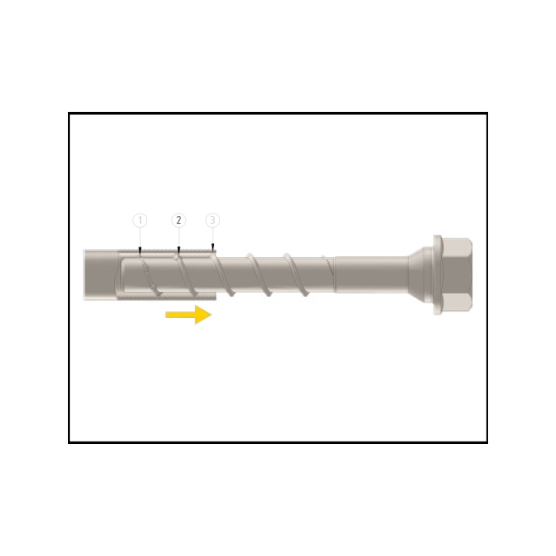 Vis à béton CELO BTS M 14-80/5 avec douille de test, tête hexagonale, galvanisée 14 mm