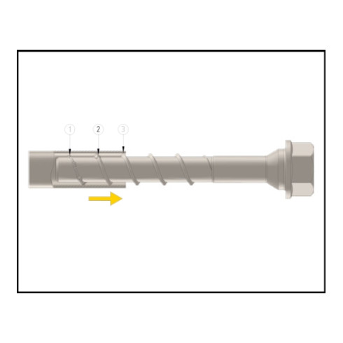 Celo Vis à béton BTS M 14-130/15, douille de contrôle incluse, tête hexagonale, revêtement zinc-clamé