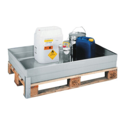 CEMO Bac de rétention en PRV 150 litres pour palettes Europe homologué sans fixation