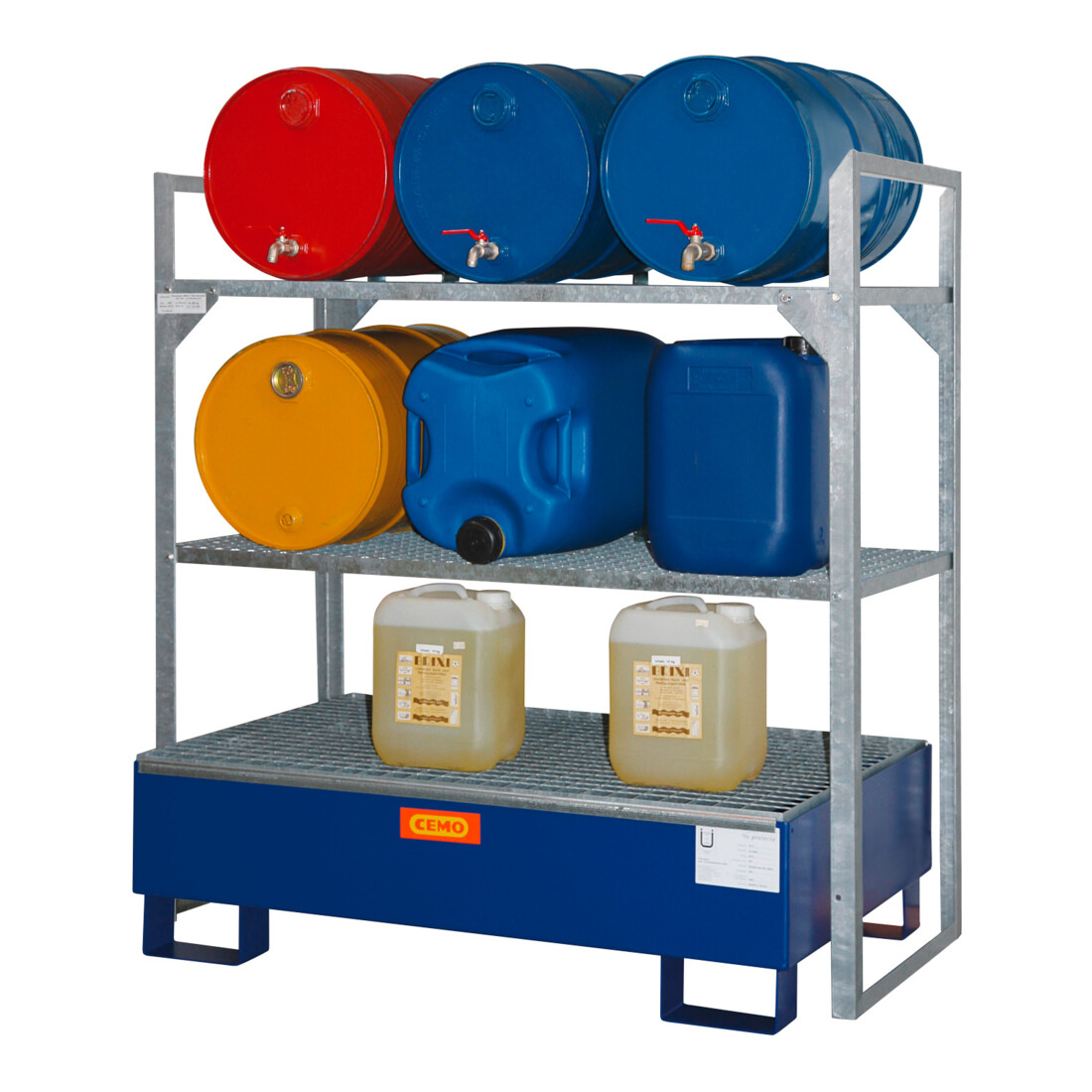 CEMO Erweiterungseinheit für Fassregal Typ 540 + Stahl-Auffangwanne SW 2