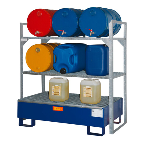 CEMO Erweiterungseinheit für Fassregal Typ 540 + Stahl-Auffangwanne SW 2