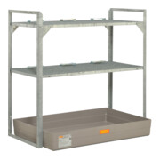 CEMO Fassregal Typ 540 + Fassauflage 6 x 60 l Fass + Stahl-Auffangwanne SW 2-2