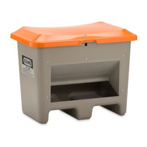 CEMO Streugutbehälter Plus3 200 Liter unterfahrbar mit Entnahme grau/orange