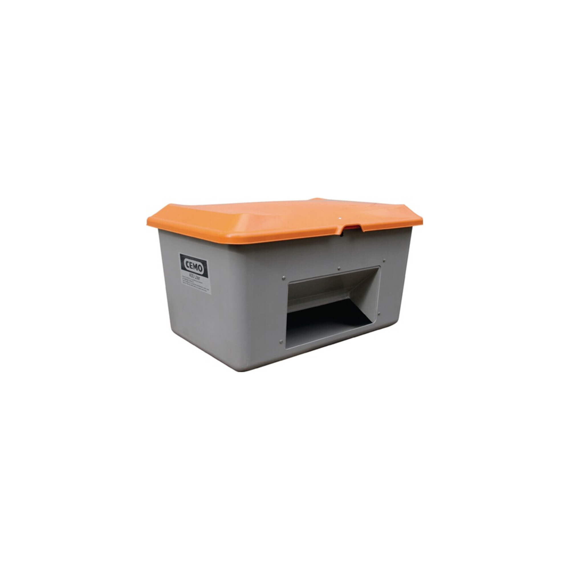CEMO Streugutbehälter Plus3 400 Liter mit Entnahme grau/orange