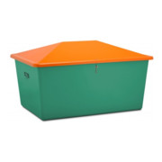 CEMO Streugutbox 2200 Liter ohne Entnahme grün/orange-1