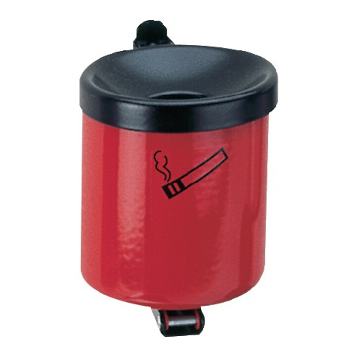 Cendrier mural D.110xH120mm rouge avec dispositif basculant TKG