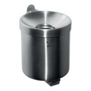 Cendrier mural de sécurité D.90xH100mm argent avec dispositif basculant TKG