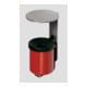 Cendrier mural WH 10 rouge avec auvent INOX Var-1