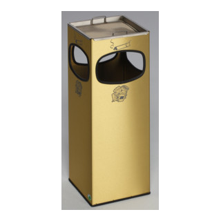 Cendrier poubelle à 4 ouvertures, laiton/INOX Var