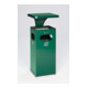 Cendrier poubelle B32 avec auvent, vert, avec seau intérieur, galvanisé Var-1