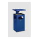 Cendrier poubelle B42 avec auvent, bleu, avec seau intérieur, galvanisé Var-1