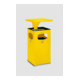 Cendrier poubelle B42 avec auvent, jaune, avec seau intérieur, galvanisé Var-1