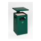 Cendrier poubelle B42 avec auvent, vert, avec seau intérieur, galvanisé Var-1