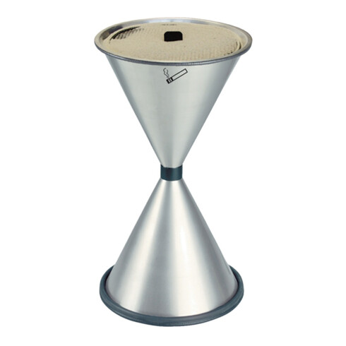 Cendrier sur pied TKG en tôle d'acier, peint par poudrage, avec plateau en aluminium superposé (différentes couleurs)