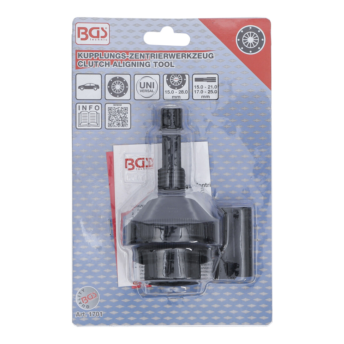Centreur d’embrayages universel pour diamètres de moyeu de 15 à 28 mm BGS