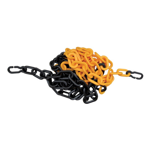 Chaîne de signalisation plastique jaune/noir 9 mm L. 3 m