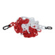 Chaîne de signalisation PP rouge/blanc 9 mm L. 3 m avec 2 crochets universels-1