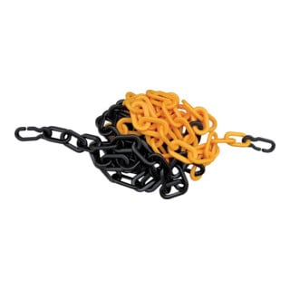 Chaîne de verrouillage PP jaune/noir 9 mm L3 m avec 2 crochets universels
