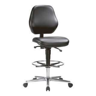 Chaise d'atelier pivotante Basic dossier à contact permanent Rembourrage simili