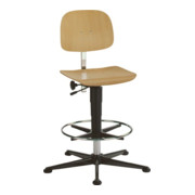 Chaise d'atelier pivotante Fit patins+ coque de siège hêtre 590-910 mm BIMOS-1