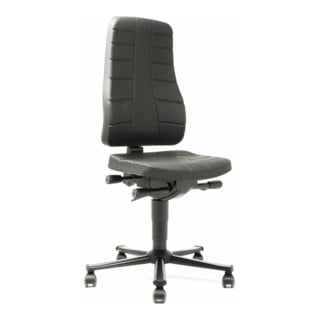 Chaise d'atelier pivotante Highline rouleaux mousse intégrale noir 450-600 mm BI