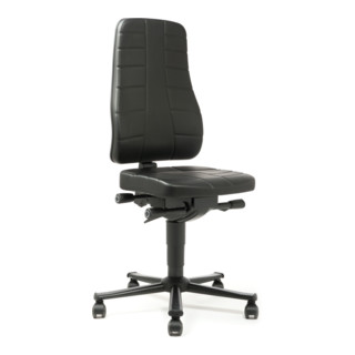 Chaise d'atelier pivotante Highline rouleaux Rembourrage simili cuir noir 450-60
