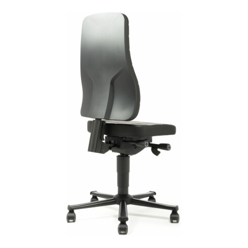 Chaise d'atelier pivotante Highline rouleaux Rembourrage simili cuir noir 450-60