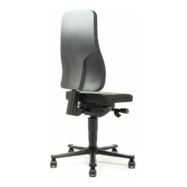 Chaise d'atelier pivotante Highline rouleaux Rembourrage simili cuir noir 450-60