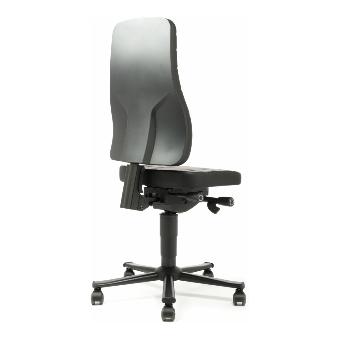 Chaise d'atelier pivotante Highline rouleaux Rembourrage simili cuir noir 450-60