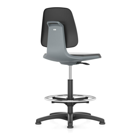 Chaise d'atelier pivotante Labsit patins+ coque de siège anthracite mousse intég