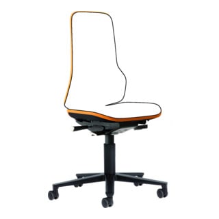 Chaise d'atelier pivotante Neon rouleaux sans élément rembourrage orange 450-620