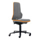 Chaise d'atelier pivotante Neon rouleaux tissu Supertec gris gris 450-620 mm BIM-1