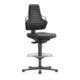 Chaise d'atelier pivotante Nexxit patin+anneau de piètement mousse intégrale noi-1