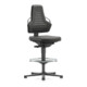 Chaise d'atelier pivotante Nexxit patin+anneau de piètement tissu Supertec noir-2