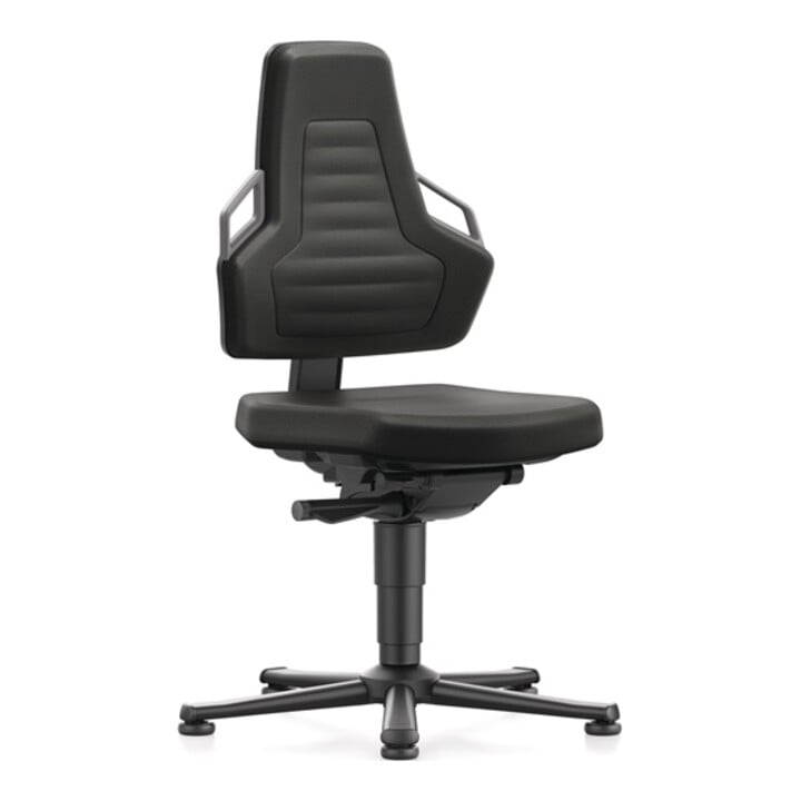 Chaise d'atelier pivotante Nexxit patin Rembourrage simili cuir noir 450-600 mm