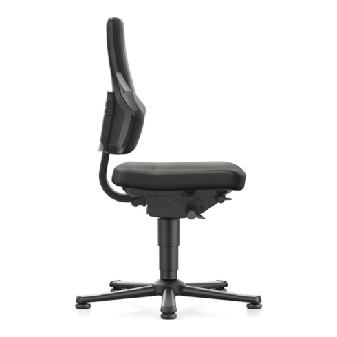 Chaise d'atelier pivotante Nexxit patin Rembourrage simili cuir noir 450-600 mm