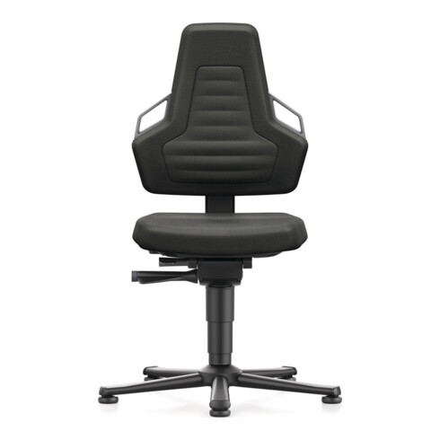 Chaise d'atelier pivotante Nexxit patin Rembourrage simili cuir noir 450-600 mm