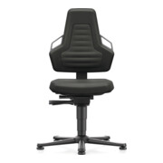 Chaise d'atelier pivotante Nexxit patin Rembourrage simili cuir noir 450-600 mm-5