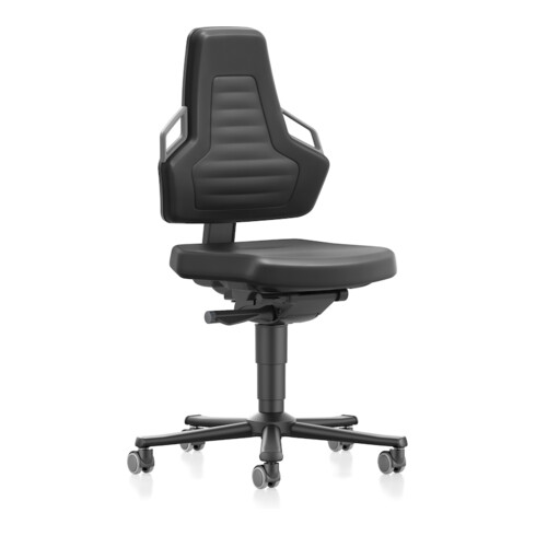 Chaise d'atelier pivotante Nexxit rouleaux mousse intégrale noir 450-600 mm BIMO