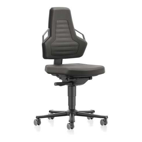 Chaise d'atelier pivotante Nexxit rouleaux tissu Supertec noir 450-600 mm BIMOS